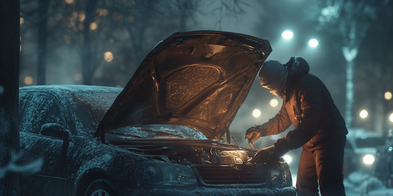 entretenir sa voiture pendant la nuit dans le froid