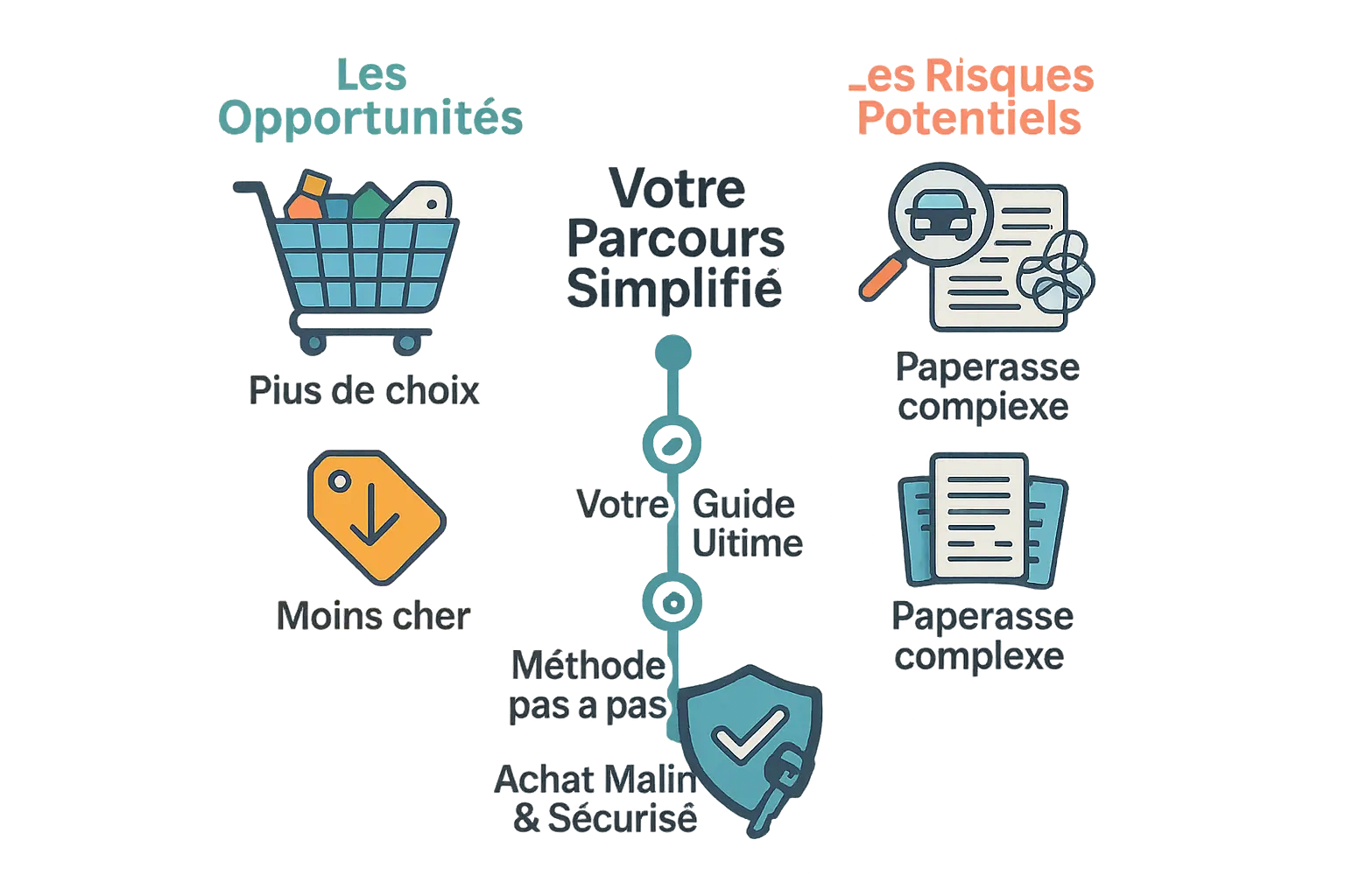 Illustration sur les opportunités et risques de l'achat de voitures d'occasion