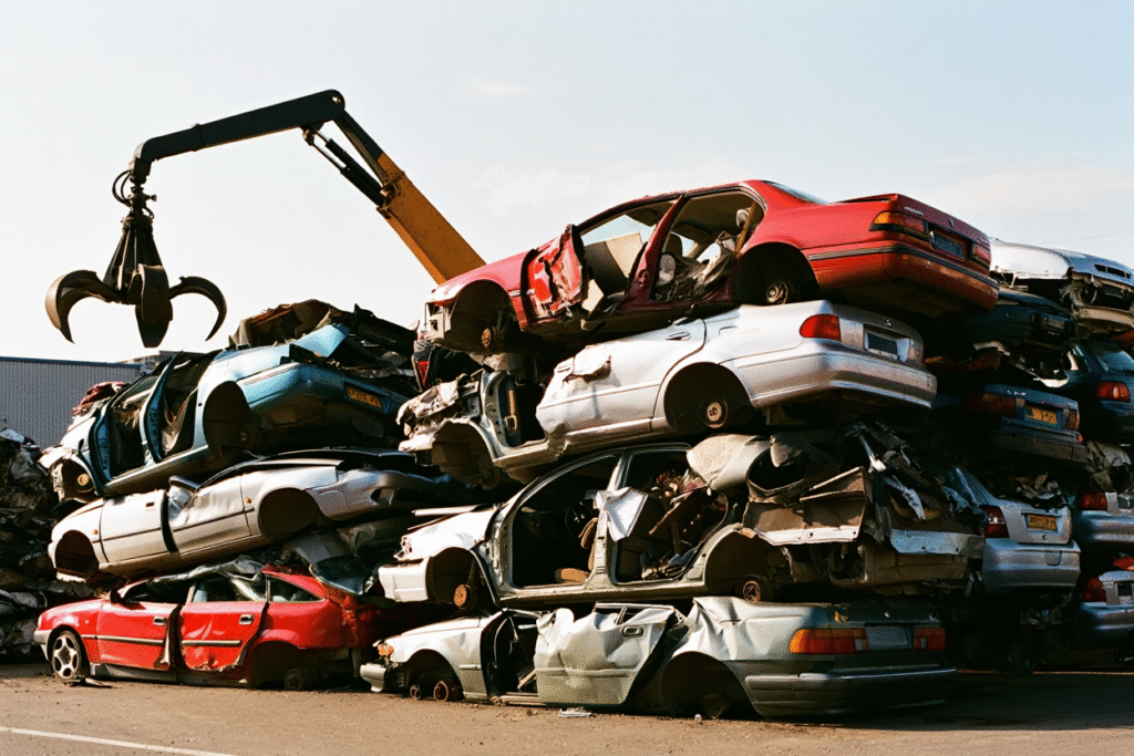 remorqueuse qui ramasse des épaves automobiles