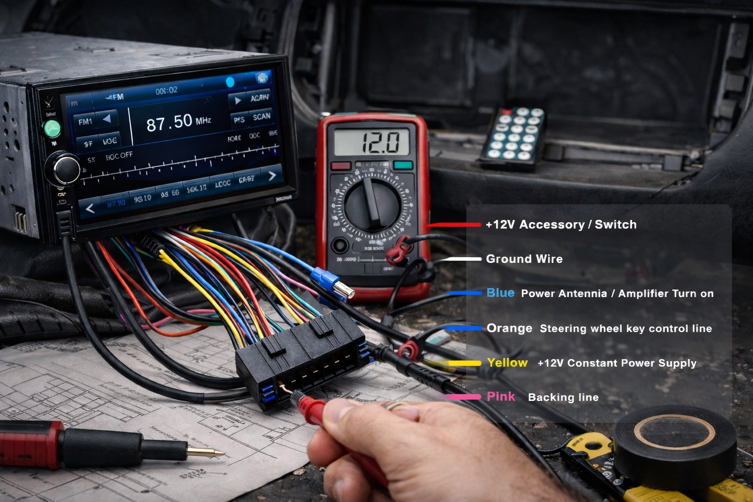 Autoradio installation voiture